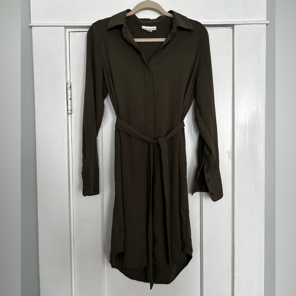 Prologue Collared Button Up Green Shirt Dress Size Small